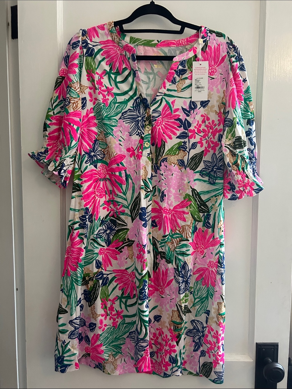 Lilly Pulitzer Pink Green Blue Floral Midi Dress
